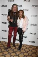 LOS ANGELES, JAN 8 - Sebastian Bach, wife at the AXS TV Winter 2016 TCA Cocktail Party at the The Langham Huntington Hotel on January 8, 2016 in Pasadena, CA photo