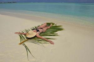 happy woman enjoy  summer time photo