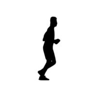 silhouette of running people vector