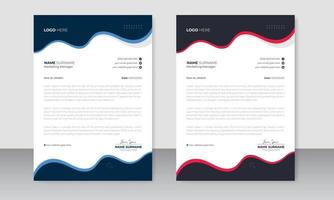 Corporate modern letterhead design template and two-color scheme. creative modern letterhead design template for your project. vector