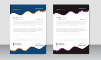 Corporate modern letterhead design template and two-color scheme. creative modern letterhead design template for your project. vector