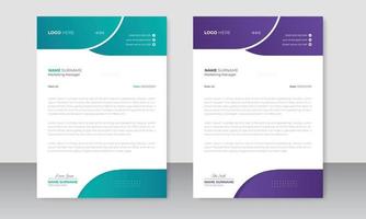 Corporate modern letterhead design template and two-color scheme. creative modern letterhead design template for your project. vector