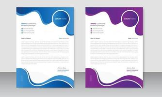 Corporate modern letterhead design template and two-color scheme. creative modern letterhead design template for your project. vector