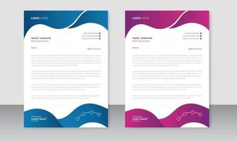 Corporate modern letterhead design template and two-color scheme. creative modern letterhead design template for your project. vector