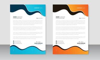 Corporate modern letterhead design template and two-color scheme. creative modern letterhead design template for your project. vector