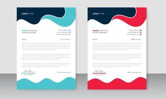 Professional Business Letterhead Design Template With Two Color Scheme A4 Size vector