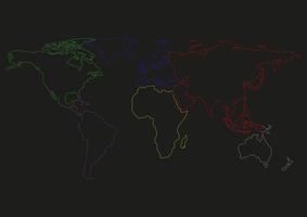 mapa mundo países separados con contorno foto