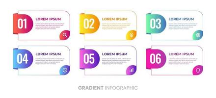 infografía de degradado colorido moderno vector