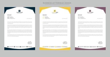 Professional creative company letterhead template design vector