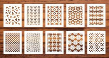 Set of 10 laser cut template, stencil template vector