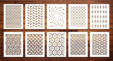 Set of 10 laser cut template, stencil template vector