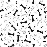 Dogs pattern in doodle style with bones on white background. Doodle vector illustration. Cute seamless pattern for fabric, textile, postcards