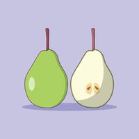 Pear Vector Icon Illustration. Fruit Cup Vector. Flat Cartoon Style Suitable for Web Landing Page, Banner, Flyer, Sticker, Wallpaper, Background