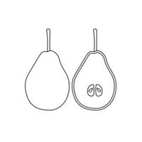 Pear Outline Icon Illustration on White Background vector