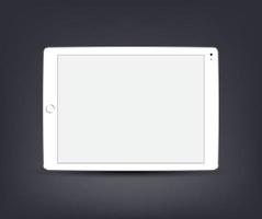 realistic tablet pc with empty screen isolated vector