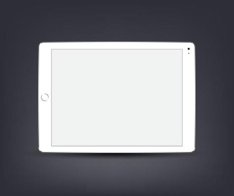 realistic tablet pc with empty screen isolated