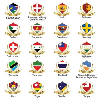 flags Isolated world flag. Isolated on white background. Vector illustration.