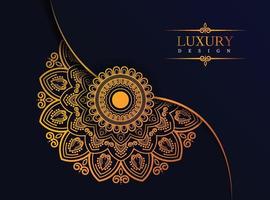 vector de diseño de mandala real dorado de lujo para fondo, henna, mahanadi, tatuaje, islámico, ornamento, festival, alpona