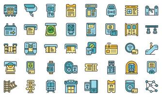 Subway ticket machine icon, outline style vector