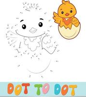 Dot to dot puzzle. Connect dots game. chick vector illustration