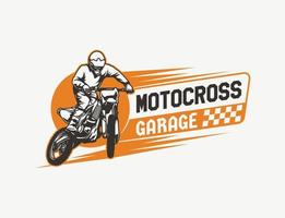 insignia del logotipo del club de aventura de motorcross dibujado a mano vector