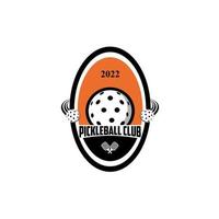 Ellipse Pickleball community logo badge with white background vector