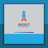 logo design template, with rocket icon, suitable for logo design for kids, adults, and your business vector