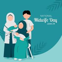 Happy midwife day vector