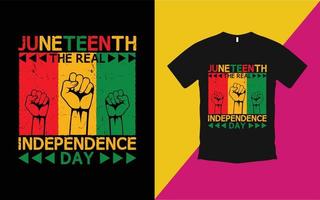 Creative Juneteenth T-Shirt Template vector