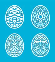 Easter eggs set doodle style.  Happy easter hand drawn. vector