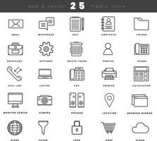 Vercor simple line icons for web app and software. Basic shares and most used icon vector
