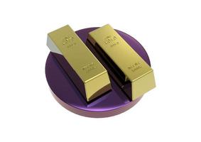 3d rendering Gold Bars with podium photo