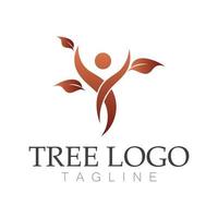 Tree logo icon vector illustration design.Vector silhouette of a tree templates of tree logo and roots  tree of life design illustration