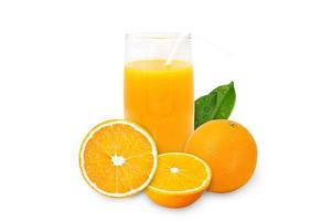 Glass of Orange juice  isolate on white background with clipping path. photo