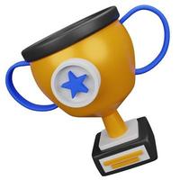 Trophy 3D Icon Illustration for your website, user interface, and presentation. 3D render Illustration. photo