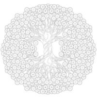 árbol de dinero con monedas chinas. un símbolo tradicional de feng shui para atraer riqueza y prosperidad. ilustración negra. vector