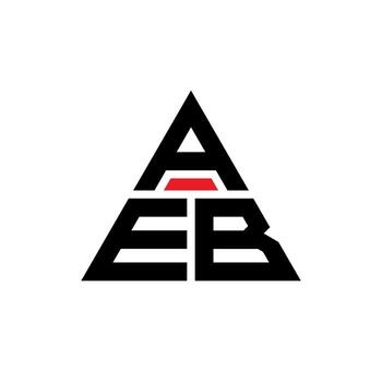 AEB triangle letter logo design with triangle shape. AEB triangle logo design monogram. AEB triangle vector logo template with red color. AEB triangular logo Simple, Elegant, and Luxurious Logo.