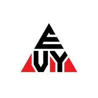 diseño de logotipo de letra de triángulo evy con forma de triángulo. monograma de diseño de logotipo de triángulo evy. plantilla de logotipo de vector de triángulo evy con color rojo. evy logo triangular logo simple, elegante y lujoso.