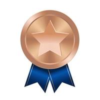 Bronze award medal with star Illustration from geometric shapes vector