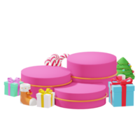 ilustración de podio de producto 3d para el tema del día de navidad png