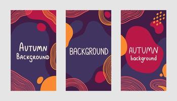 Autumn colors flat design vector background fall illustration