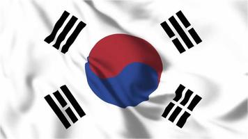 south korea flag loop animation background 4K video