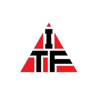 diseño de logotipo de letra triangular itf con forma de triángulo. monograma de diseño de logotipo de triángulo itf. plantilla de logotipo de vector de triángulo itf con color rojo. logotipo triangular itf logotipo simple, elegante y lujoso.