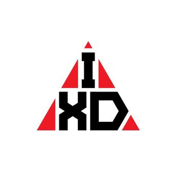 IXD triangle letter logo design with triangle shape. IXD triangle logo design monogram. IXD triangle vector logo template with red color. IXD triangular logo Simple, Elegant, and Luxurious Logo.