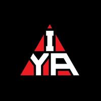 IYA triangle letter logo design with triangle shape. IYA triangle logo design monogram. IYA triangle vector logo template with red color. IYA triangular logo Simple, Elegant, and Luxurious Logo.