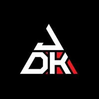 JDK triangle letter logo design with triangle shape. JDK triangle logo design monogram. JDK triangle vector logo template with red color. JDK triangular logo Simple, Elegant, and Luxurious Logo.