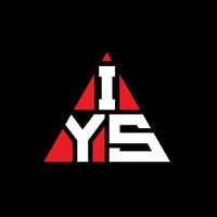 IYS triangle letter logo design with triangle shape. IYS triangle logo design monogram. IYS triangle vector logo template with red color. IYS triangular logo Simple, Elegant, and Luxurious Logo.
