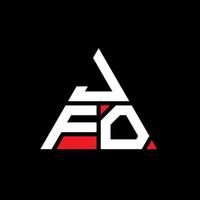 JFO triangle letter logo design with triangle shape. JFO triangle logo design monogram. JFO triangle vector logo template with red color. JFO triangular logo Simple, Elegant, and Luxurious Logo.