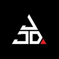 JJD triangle letter logo design with triangle shape. JJD triangle logo design monogram. JJD triangle vector logo template with red color. JJD triangular logo Simple, Elegant, and Luxurious Logo.