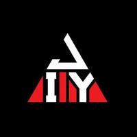 JIY triangle letter logo design with triangle shape. JIY triangle logo design monogram. JIY triangle vector logo template with red color. JIY triangular logo Simple, Elegant, and Luxurious Logo.